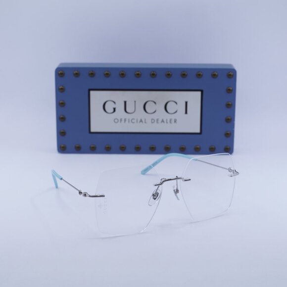 🕶️ New Gucci GG0683O 002 Eyeglasses - Silver Frame - Picture 3 of 10